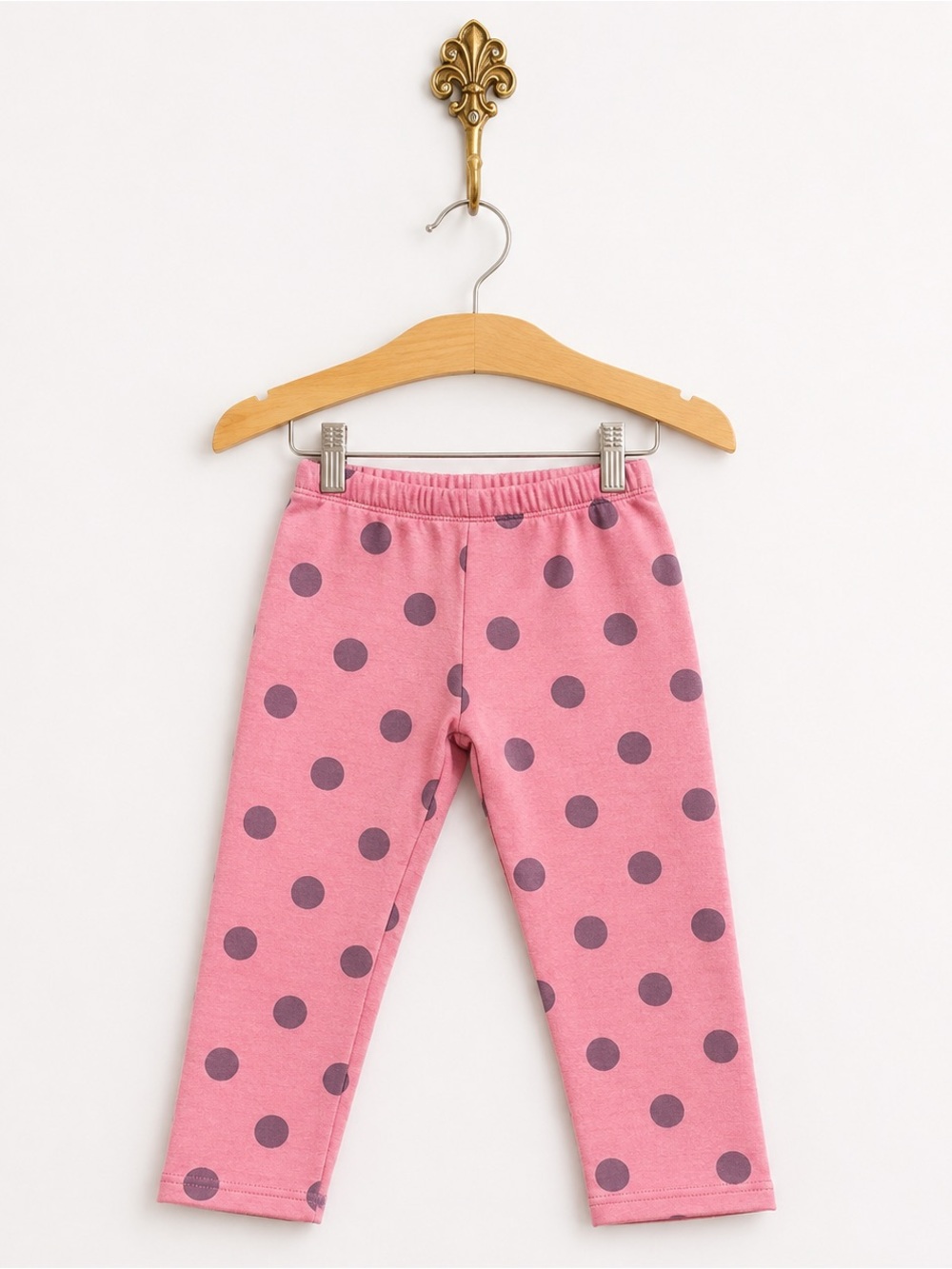 Zara little girl purple polka dot elastic waist sweatpants 3-4